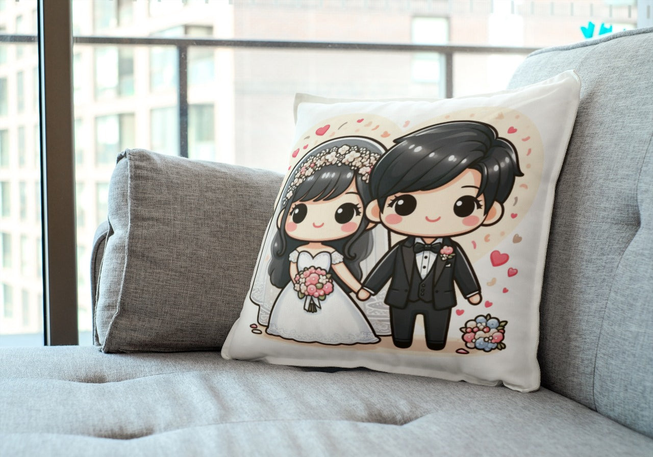 cojines boda novios dibujo peluche