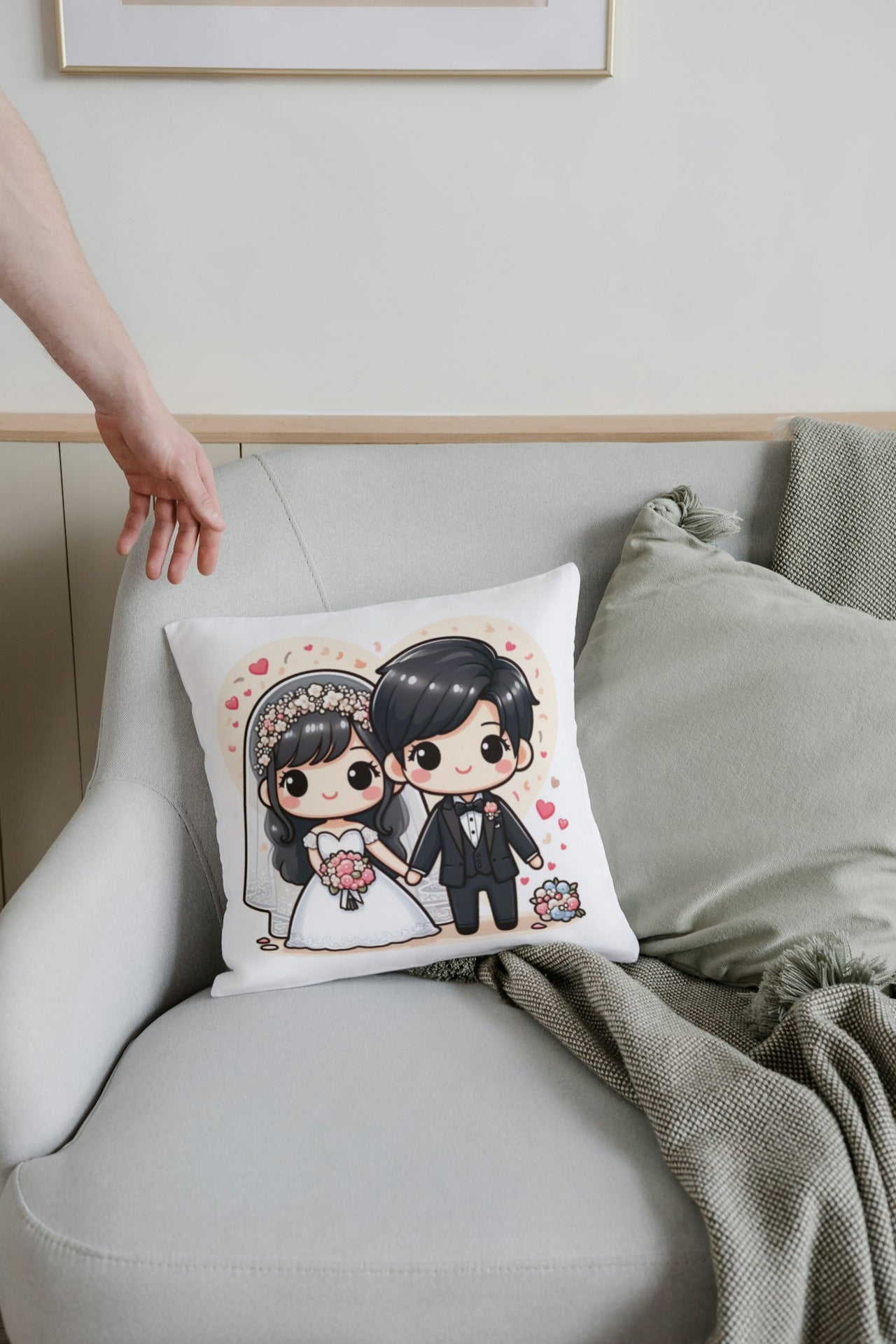 cojines boda novios dibujo peluche